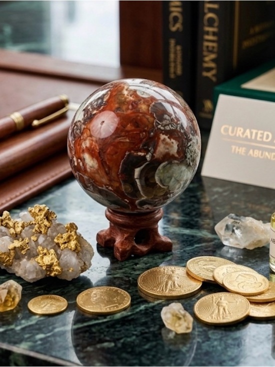 Other - Money Agate Sphere Crystal Manifestation Stone for Wealth Prosperity Success